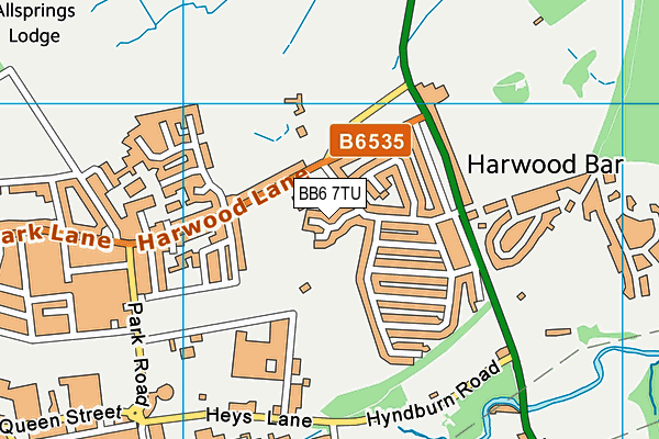 BB6 7TU map - OS VectorMap District (Ordnance Survey)