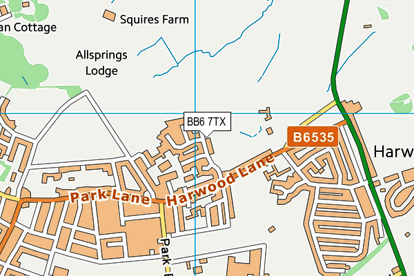 BB6 7TX map - OS VectorMap District (Ordnance Survey)