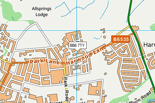 BB6 7TY map - OS VectorMap District (Ordnance Survey)