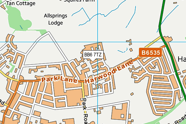 BB6 7TZ map - OS VectorMap District (Ordnance Survey)