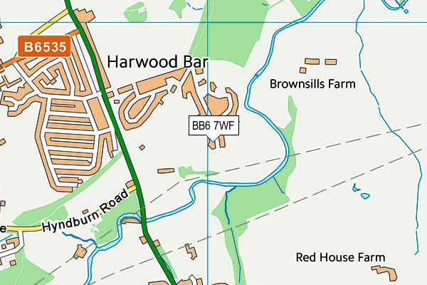 BB6 7WF map - OS VectorMap District (Ordnance Survey)