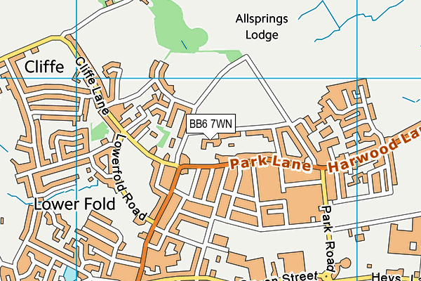 BB6 7WN map - OS VectorMap District (Ordnance Survey)