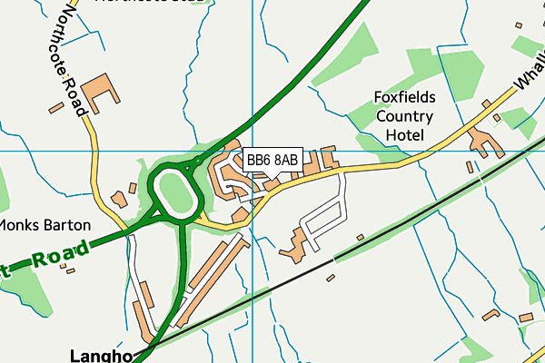 Langho and Billington St Leonards Church of England Primary School map (BB6 8AB) - OS VectorMap District (Ordnance Survey)