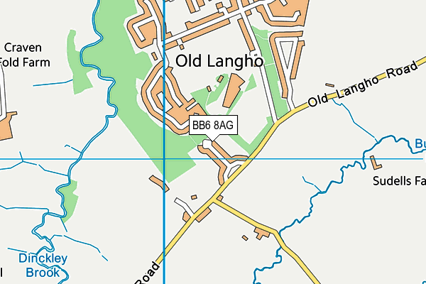 BB6 8AG map - OS VectorMap District (Ordnance Survey)