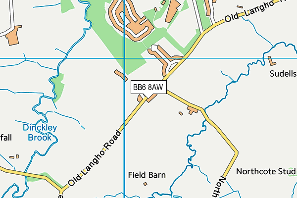 BB6 8AW map - OS VectorMap District (Ordnance Survey)
