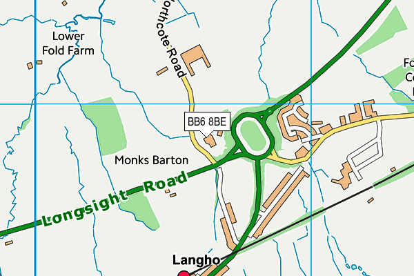 Northcote Lane map (BB6 8BE) - OS VectorMap District (Ordnance Survey)