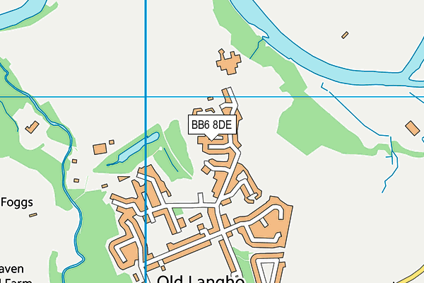 BB6 8DE map - OS VectorMap District (Ordnance Survey)