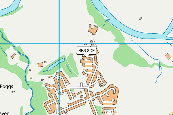 BB6 8DF map - OS VectorMap District (Ordnance Survey)