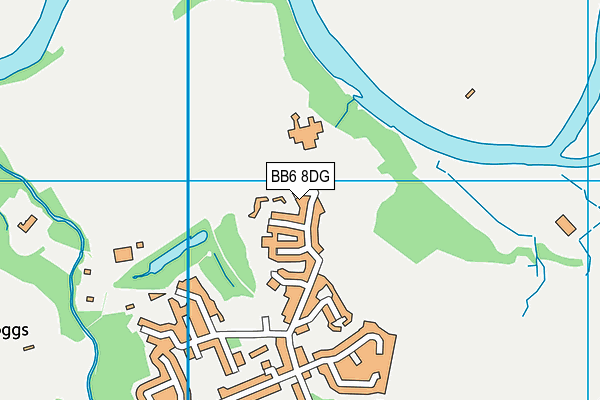 BB6 8DG map - OS VectorMap District (Ordnance Survey)