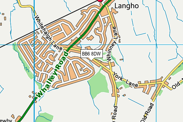 BB6 8DW map - OS VectorMap District (Ordnance Survey)