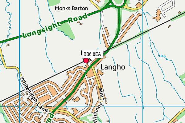 BB6 8EA map - OS VectorMap District (Ordnance Survey)