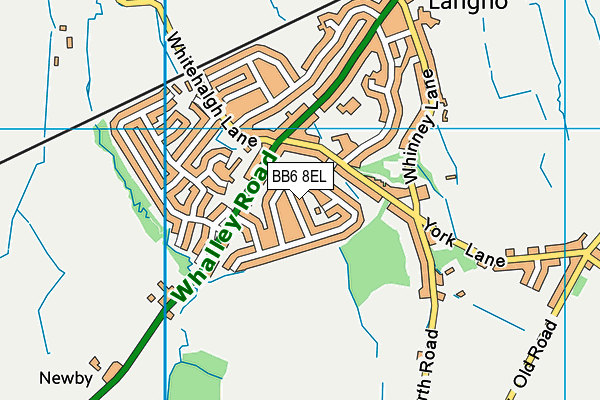 BB6 8EL map - OS VectorMap District (Ordnance Survey)