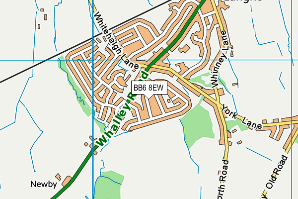 BB6 8EW map - OS VectorMap District (Ordnance Survey)
