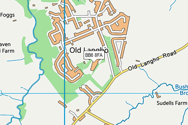 Blackburn Rovers (Brockhall Training Ground) map (BB6 8FA) - OS VectorMap District (Ordnance Survey)