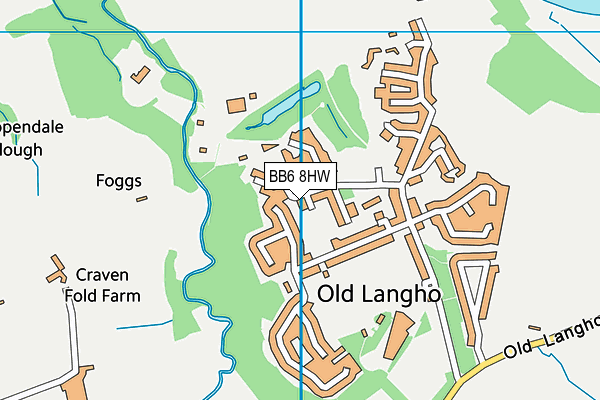 BB6 8HW map - OS VectorMap District (Ordnance Survey)