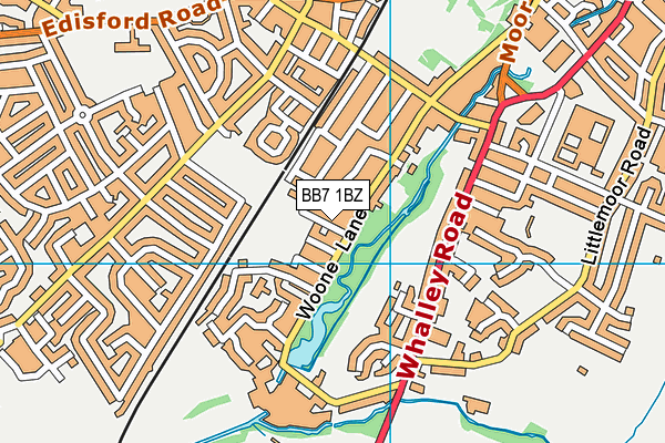 BB7 1BZ map - OS VectorMap District (Ordnance Survey)