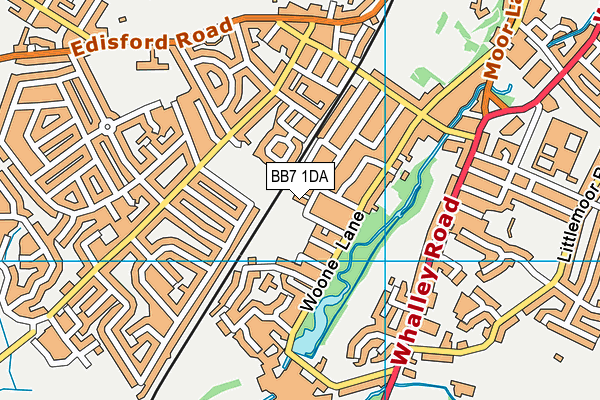 BB7 1DA map - OS VectorMap District (Ordnance Survey)