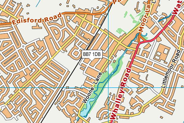 BB7 1DB map - OS VectorMap District (Ordnance Survey)