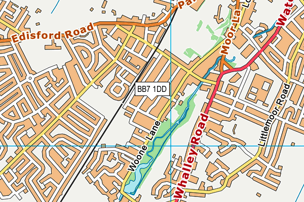 BB7 1DD map - OS VectorMap District (Ordnance Survey)