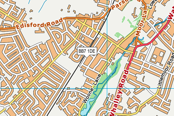 BB7 1DE map - OS VectorMap District (Ordnance Survey)
