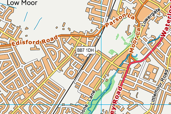 BB7 1DH map - OS VectorMap District (Ordnance Survey)