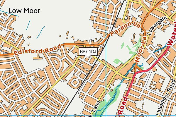 BB7 1DJ map - OS VectorMap District (Ordnance Survey)
