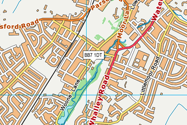BB7 1DT map - OS VectorMap District (Ordnance Survey)