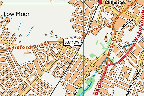 BB7 1DW map - OS VectorMap District (Ordnance Survey)