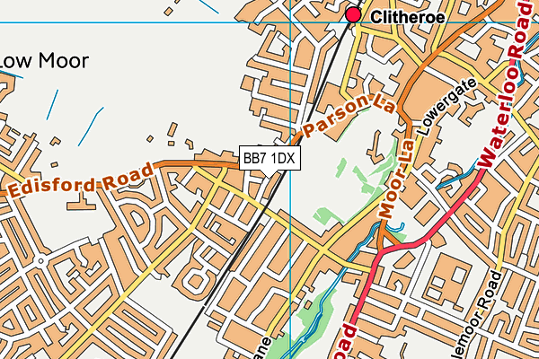BB7 1DX map - OS VectorMap District (Ordnance Survey)