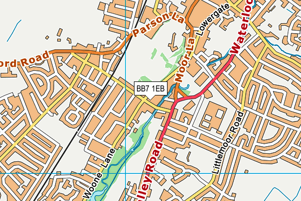 BB7 1EB map - OS VectorMap District (Ordnance Survey)