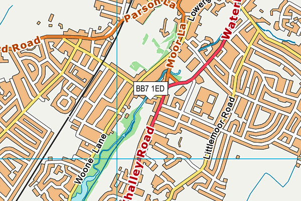 BB7 1ED map - OS VectorMap District (Ordnance Survey)
