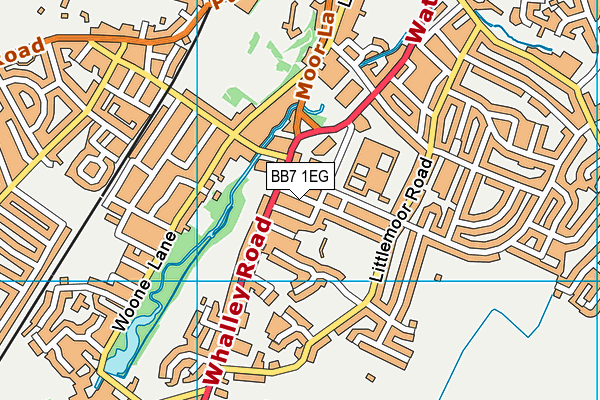 BB7 1EG map - OS VectorMap District (Ordnance Survey)