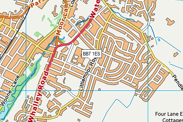 BB7 1ES map - OS VectorMap District (Ordnance Survey)