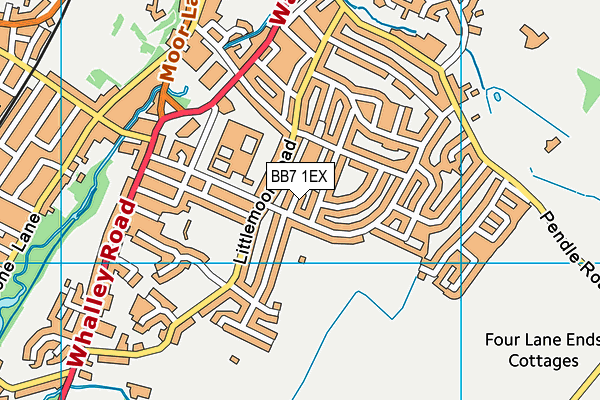 BB7 1EX map - OS VectorMap District (Ordnance Survey)