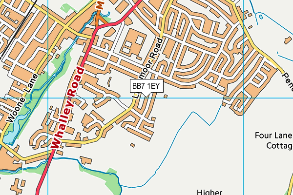 BB7 1EY map - OS VectorMap District (Ordnance Survey)
