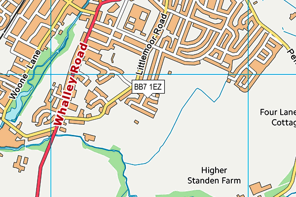 BB7 1EZ map - OS VectorMap District (Ordnance Survey)