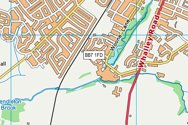 BB7 1FD map - OS VectorMap District (Ordnance Survey)