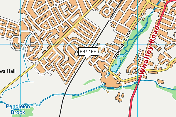 BB7 1FE map - OS VectorMap District (Ordnance Survey)