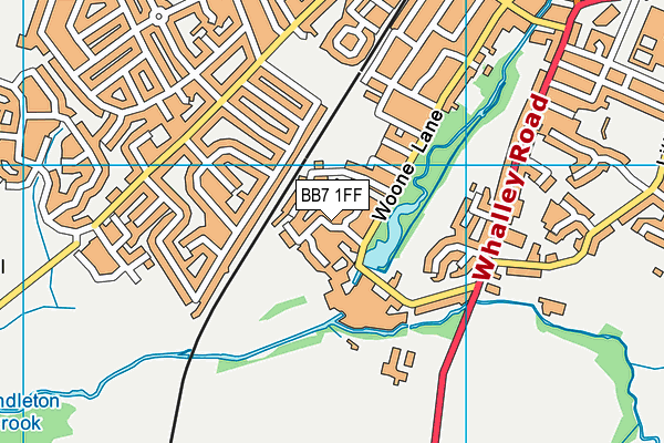 BB7 1FF map - OS VectorMap District (Ordnance Survey)