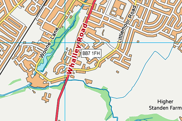 BB7 1FH map - OS VectorMap District (Ordnance Survey)