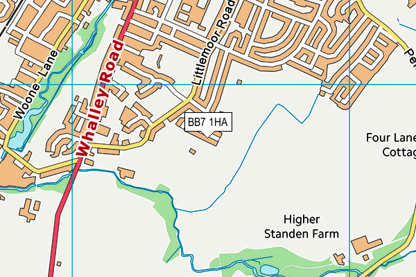 BB7 1HA map - OS VectorMap District (Ordnance Survey)
