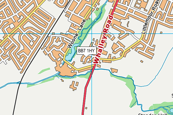 BB7 1HY map - OS VectorMap District (Ordnance Survey)