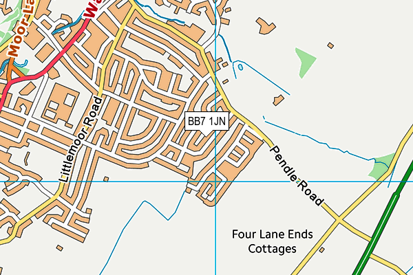 BB7 1JN map - OS VectorMap District (Ordnance Survey)