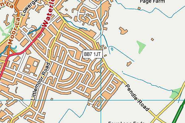 BB7 1JT map - OS VectorMap District (Ordnance Survey)