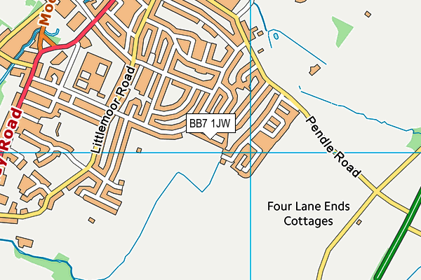 BB7 1JW map - OS VectorMap District (Ordnance Survey)