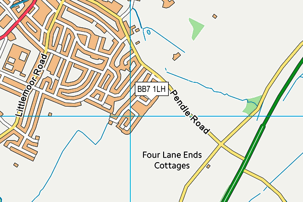BB7 1LH map - OS VectorMap District (Ordnance Survey)