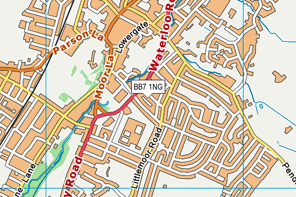 BB7 1NG map - OS VectorMap District (Ordnance Survey)