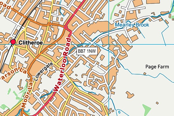 Clitheroe Brookside Primary School map (BB7 1NW) - OS VectorMap District (Ordnance Survey)