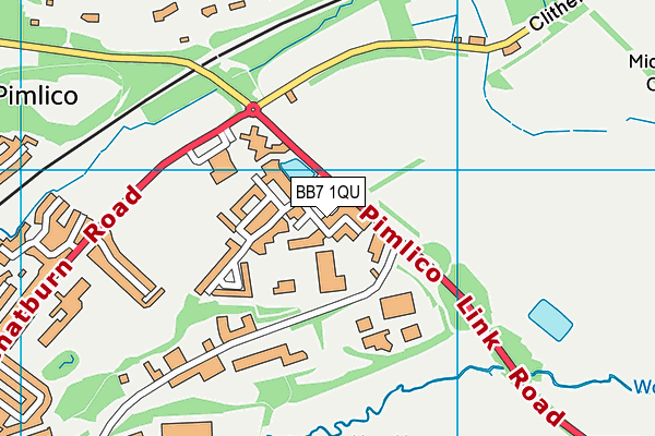 BB7 1QU map - OS VectorMap District (Ordnance Survey)