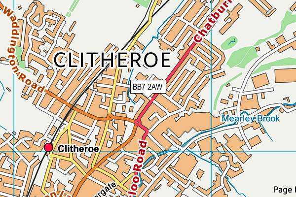 Clitheroe Cricket Club map (BB7 2AW) - OS VectorMap District (Ordnance Survey)